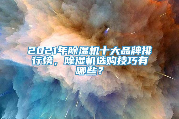 2021年除濕機十大品牌排行榜，除濕機選購技巧有哪些？
