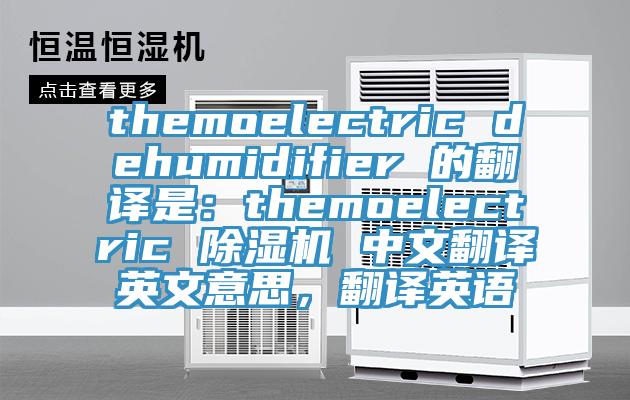 themoelectric dehumidifier 的翻譯是：themoelectric 除濕機(jī) 中文翻譯英文意思，翻譯英語