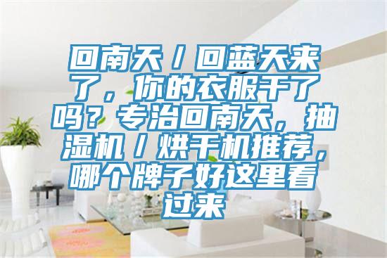 回南天／回藍(lán)天來(lái)了，你的衣服干了嗎？專治回南天，抽濕機(jī)／烘干機(jī)推薦，哪個(gè)牌子好這里看過(guò)來(lái)