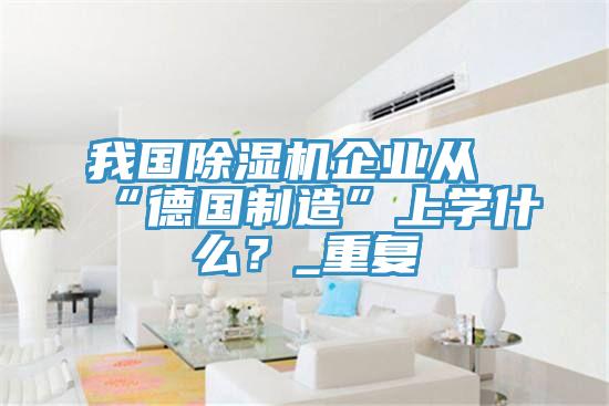 我國除濕機(jī)企業(yè)從“德國制造”上學(xué)什么？_重復(fù)