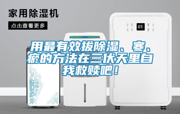 用最有效拔除濕、寒、瘀的方法在三伏天里自我救贖吧！