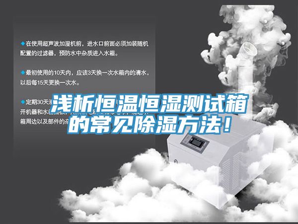 淺析恒溫恒濕測試箱的常見除濕方法！